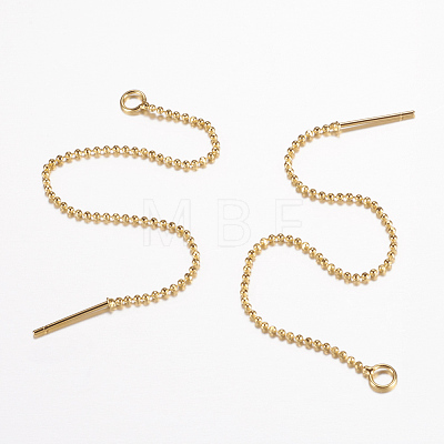 Eco-Friendly Brass Stud Earring Findings X-KK-F070-14-FF-1