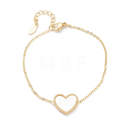 304 Stainless Steel Heart Link Bracelets BJEW-L640-06-1