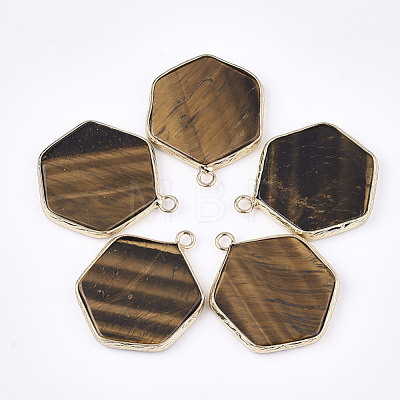 Natural Tiger Eye Pendants G-S344-89E-1