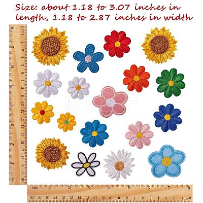 18Pcs 18 Style Computerized Embroidery Cloth Iron on/Sew on Patches DIY-SZ0006-58-1