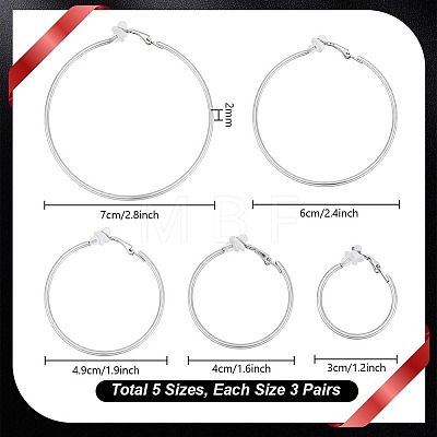 15Pairs 5 Styles Alloy Clip-on Earrings EJEW-PH0001-60-1