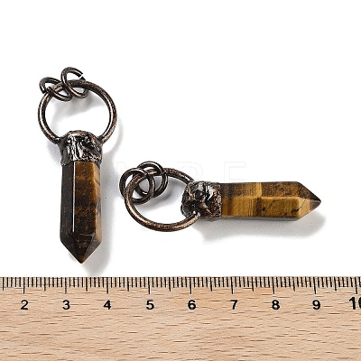 Natural Tiger Eye Faceted Pointed Bullet Pendants G-A221-03F-1