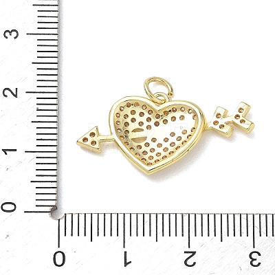 Brass Micro Pave Clear Cubic Zirconia Pendants KK-T085-16F-G-1