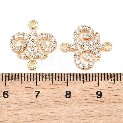 Brass Micro Pave Clear Cubic Zirconia Connector Charms CU-CBA7BFE-03A-G-1