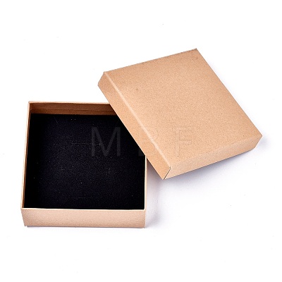 Square Kraft Paper Jewelry Boxes LS-CBOX-L008-002-1