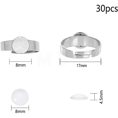 Unicraftale DIY Finger Rings Making Kits DIY-UN0001-20P-1