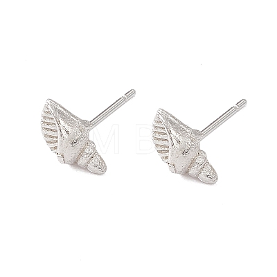 Brass Shell Shape Stud Earrings for Women KK-A172-37S-1