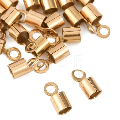 Ion Plating(IP) 304 Stainless Steel Fold Over Crimp Cord Ends STAS-P434-05D-G-1