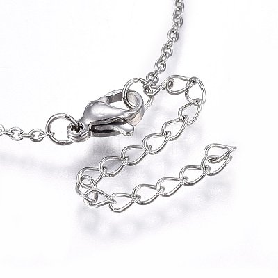 304 Stainless Steel Pendant Necklaces NJEW-L146-12P-1