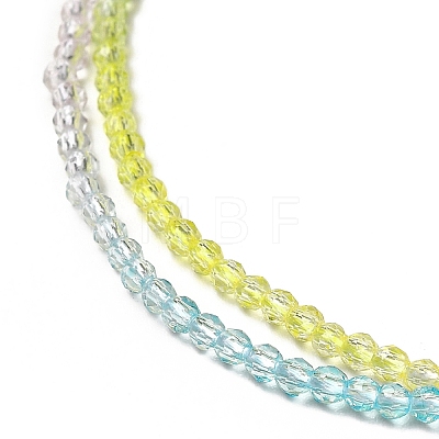 Transparent Gradient Color Glass Beads Strands GLAA-H021-01A-14-1