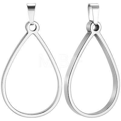 20Pcs 304 Stainless Steel Open Back Bezel Pendants PALLOY-BBC00010-1