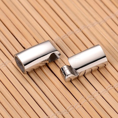 Smooth Surface 304 Stainless Steel Rectangle Magnetic Clasps with Glue-in Ends STAS-I045-06B-1