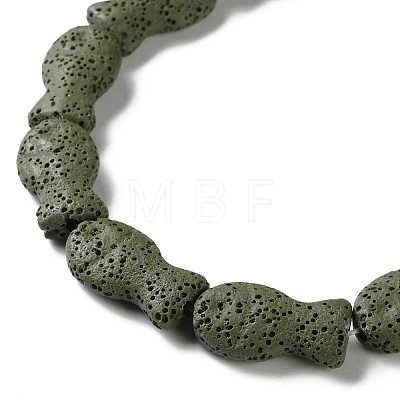 Fish Dyed Natural Lava Rock Beads Strands G-O126-01A-03-1