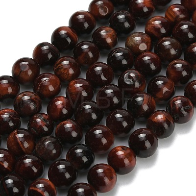 Natural Tiger Eye Beads Strands G-F591-18-8mm-07-1