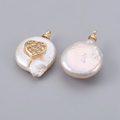 Natural Cultured Freshwater Pearl Pendants PEAR-F008-23G-03-1
