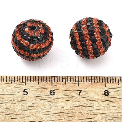Halloween Theme Stripe Pattern Polymer Clay Rhinestone Beads CLAY-NH0001-01B-1