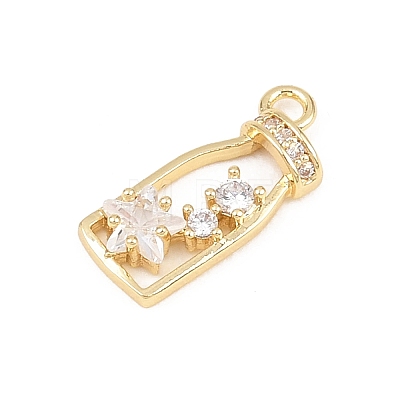 Brass Micro Pave Clear Cubic Zirconia Pendants KK-D225-02G-1