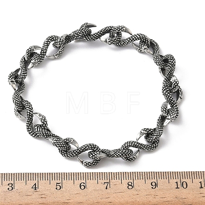 304 Stainless Steel Link Chain Bracelets for Men Women BJEW-D385-03AS-1