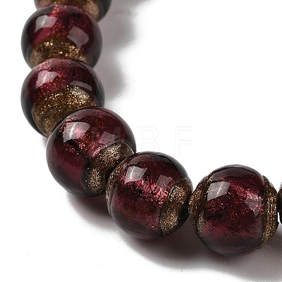 Handmade Gold Sand Lampwork Beads Strands LAMP-P062-01B-1