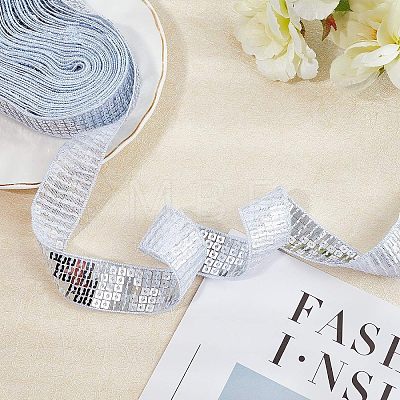 5 Rows Plastic Paillette Lace Trim OCOR-WH0030-91B-1