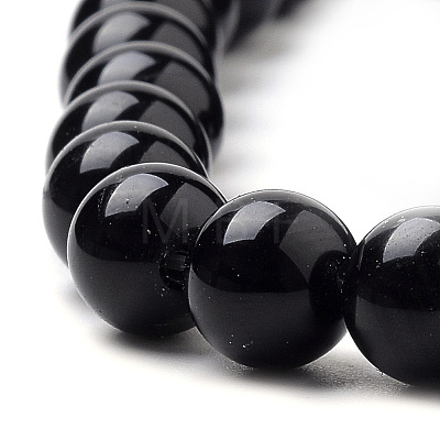 Natural Black Onyx Beads Strands X-G-S259-19-10mm-1