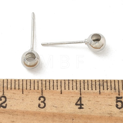 Brass Stud Earring Findings KK-G518-01P-1