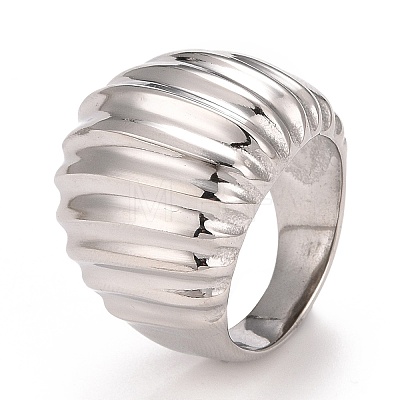 Non-Tarnish 304 Stainless Steel Textured Chunky Ring for Women RJEW-B040-17A-P-1