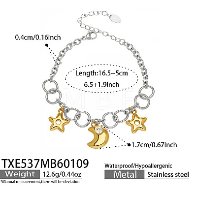 316L Surgical Stainless Steel Charm Bracelets for Women WGEC730-03-1