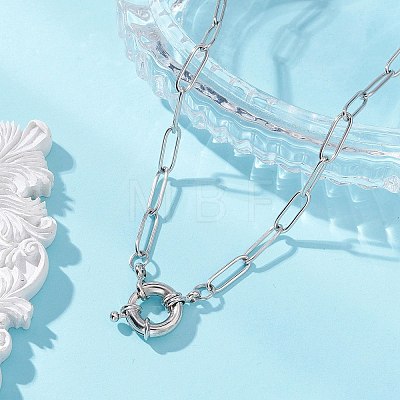 304 Stainless Steel Paperclip Chain Necklaces for Women NJEW-JN06034-02-1