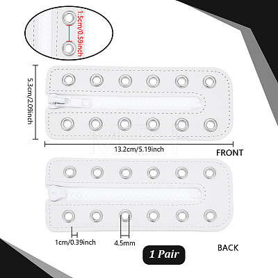 PU Leather Lace-in Boot Zipper Inserts DIY-WH0750-404A-1