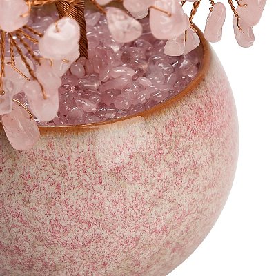 Natural Rose Quartz Chips Tree of Life Display Decorations GG-CBACC2B-02B-1