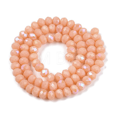 Electroplate Opaque Solid Color Glass Beads Strands EGLA-A044-P6mm-L33-1