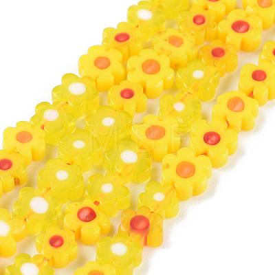 Handmade Millefiori Glass Bead Strands LAMP-J035-8mm-06-1