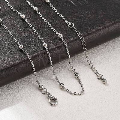 Brass Satellite Chains Necklaces for Women NJEW-D302-28P-1