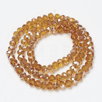 Electroplate Glass Beads Strands EGLA-A034-T1mm-K08-1