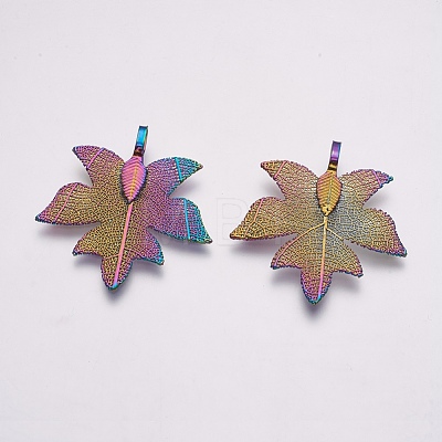 Autumn Theme Natural Leaf Pendants KK-F747-F-1