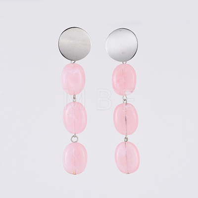 Acrylic Imitation Gemstone Dangle Earrings EJEW-JE03598-1
