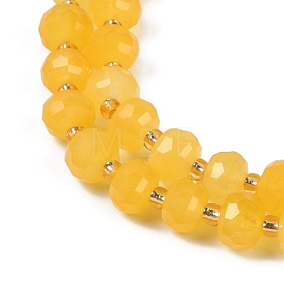 Natural Yellow Agate(Dyed & Heated) Beads Strands G-H057-A14-03-1