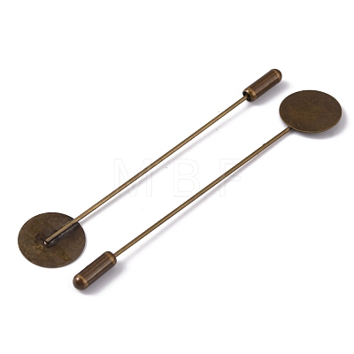 Brass Lapel Pin Base Settings KK-WH0045-025A-KCG-1