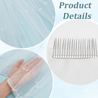 1Pc Polyester Mesh Bridal Veils AJEW-CP0011-53-1