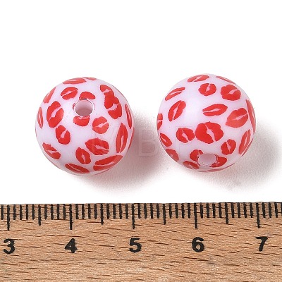 Printed Opaque Acrylic Beads AC-CBA6329-01B-01-1
