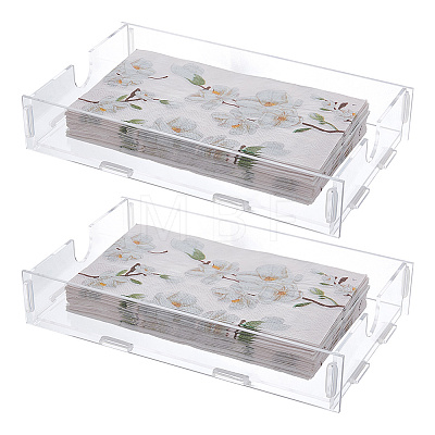 2 Bags Rectangle Acrylic Napkin Storage Box AJEW-DC0004-18-1