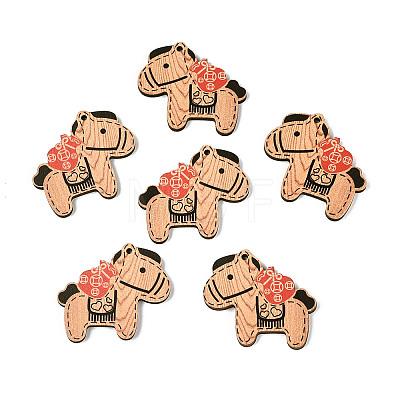 Printed Wooden Pendants WOOD-T033-01B-1