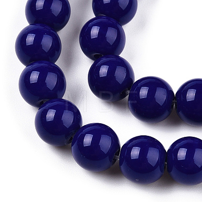 Opaque Solid Color Glass Beads Strands X-GLAA-T032-P8mm-03-1