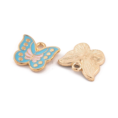 Light Gold Plated Alloy Enamel Pendants FIND-Q100-04KCG-1