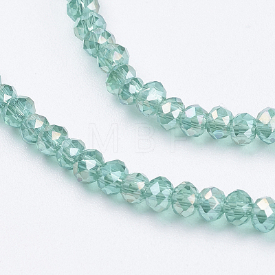 Electroplate Glass Beads Strands GLAA-F076-FR01-1
