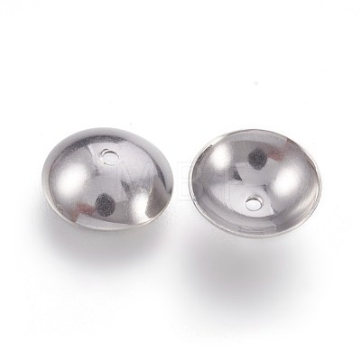 Non-Tarnish 201 Stainless Steel Bead Caps X-STAS-F188-16P-1