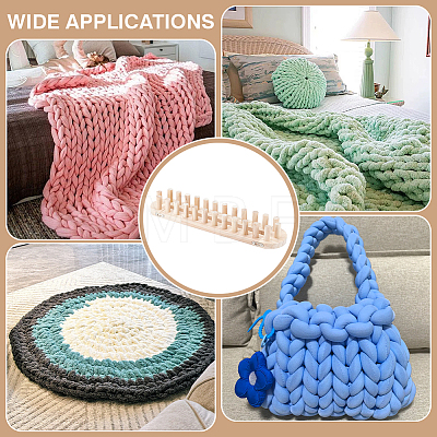 Wood Chunky Knitting Loom for Blanket Making AJEW-WH0880-31A-1