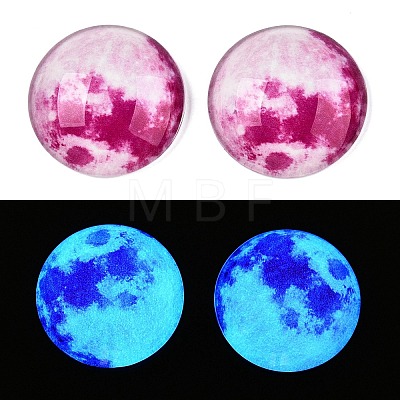 Fluorescent Glass Cabochons GGLA-T004-12G-1