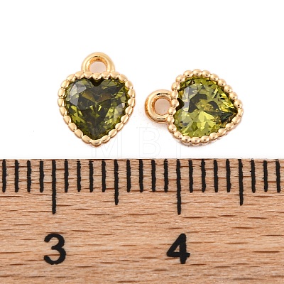 Brass Micro Pave Cubic Zirconia Charms KK-Z066-02G-1